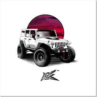 jeep wrangler rubicon white Posters and Art